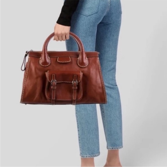 CHLOE Edith bag whiskey leather Brown Handbag - Picture 9 of 11